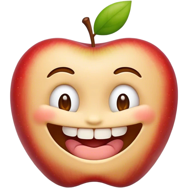 A dumb looking toothless smiling emoji in apple emoji style emoji