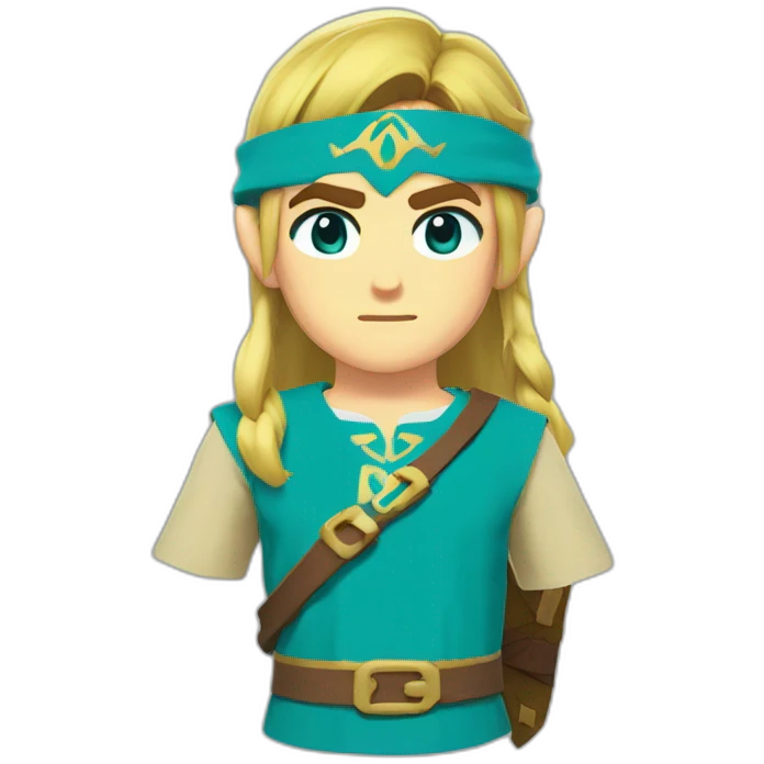 Link’s head from zelda breath of the wild in blue tunic emoji