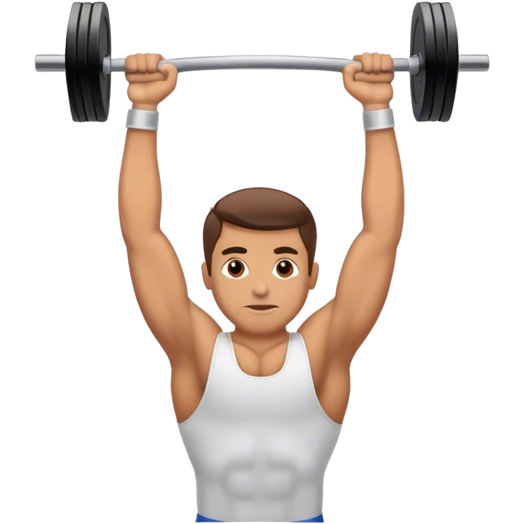 Male Overhead barbell press emoji