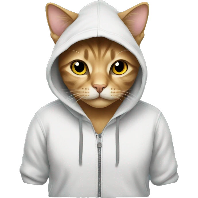 Cat wearing a hoodie emoji