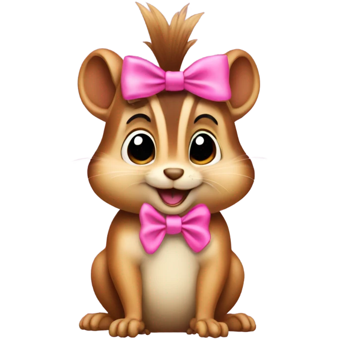 Chipmunk with pink bow emoji