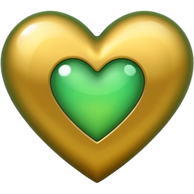 heart with golden and green colours emoji