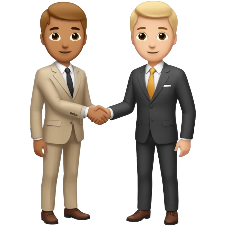 A man shaking hands with a white man emoji