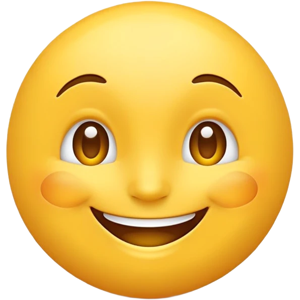 cheerful face expressing happiness, classic emoji style emoji