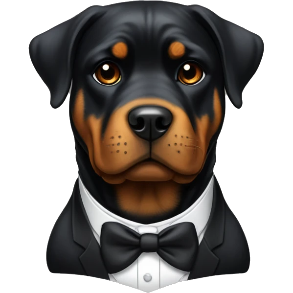 Rottweiler In a tuxedo￼ emoji
