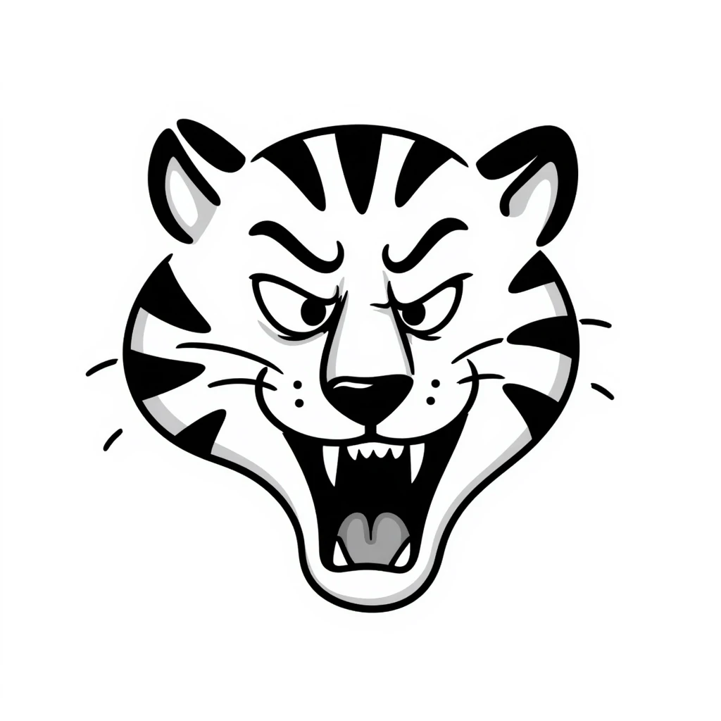 angry tiger face growling emoji