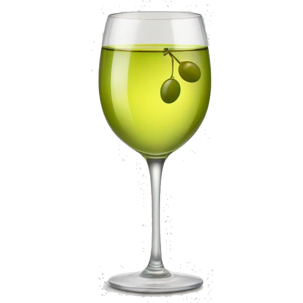 white wine glasses with olive emoji