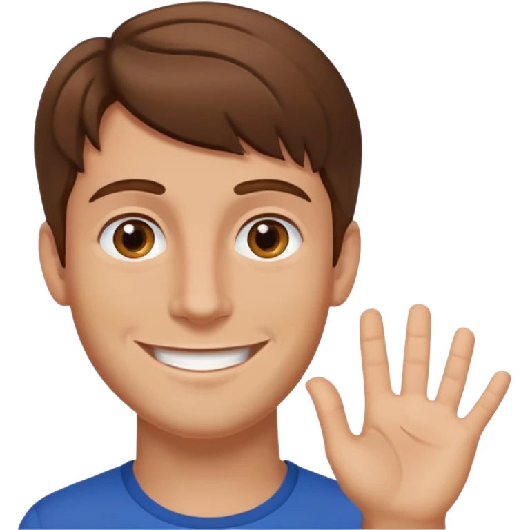 homme brun cheveux long sourire style européen emoji