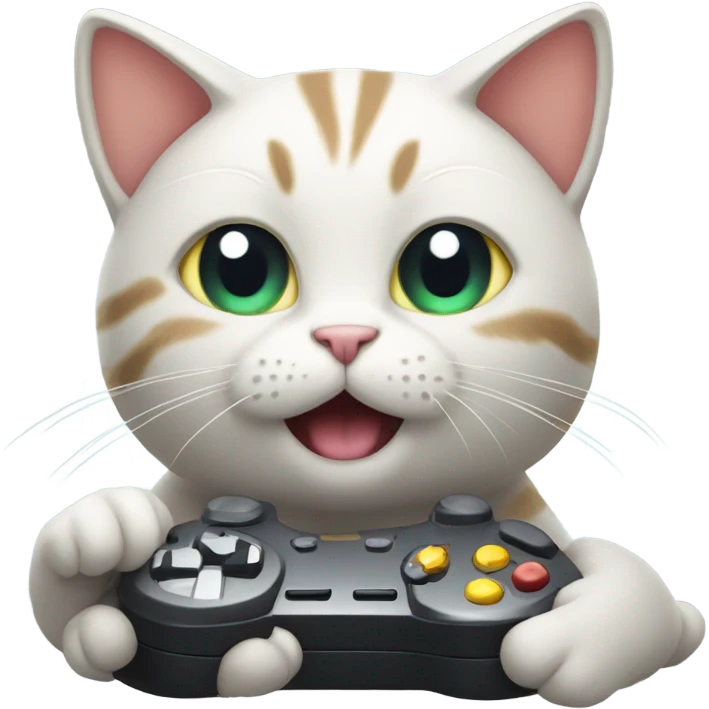 Cat playing video games emoji