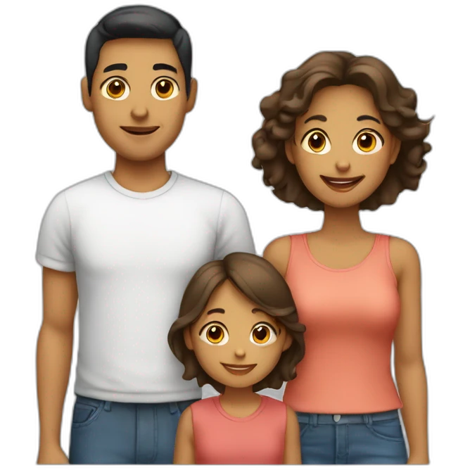 Familia de 4 personas hija y dos hijos emoji