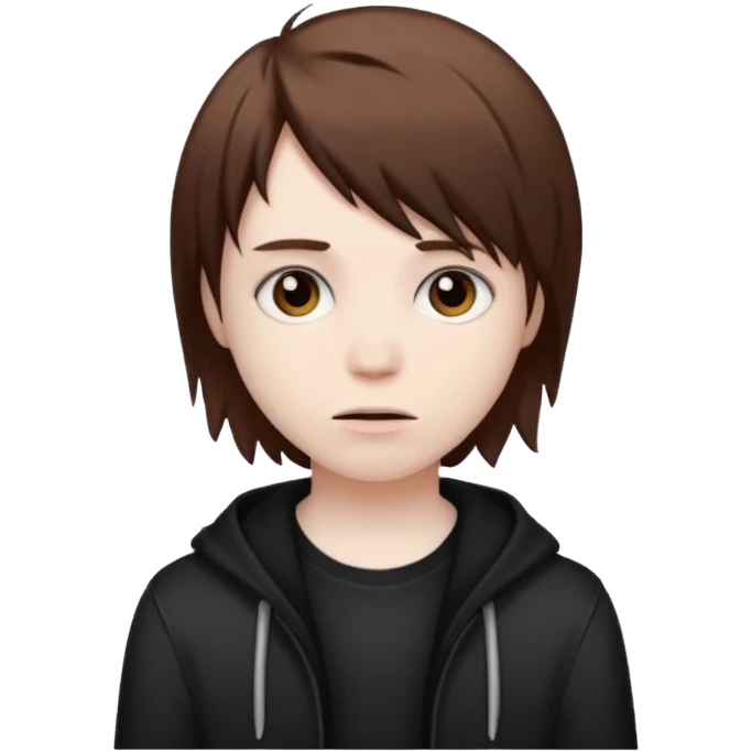 emo with brown hair emoji