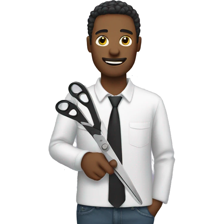 man with video scissors emoji
