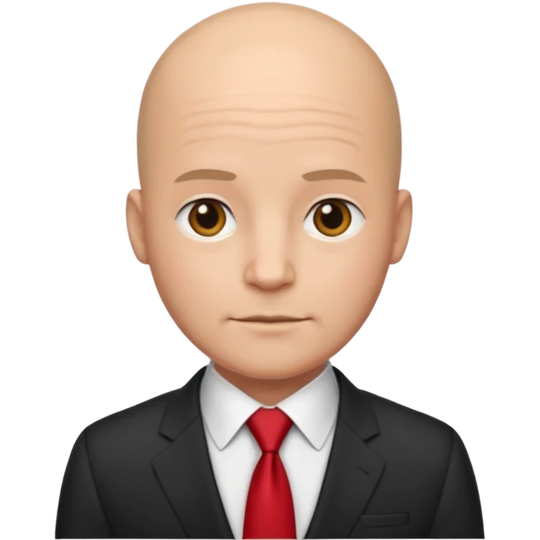 a bald man in a suit with a red tie emoji