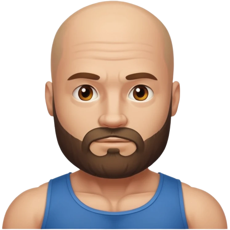 Hyper Realistic bald muscular man with a beard  emoji