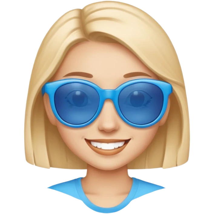 girl with blue sunglasses emoji