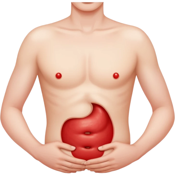 red throbbing spot on lower abdomen hernia pain emoji