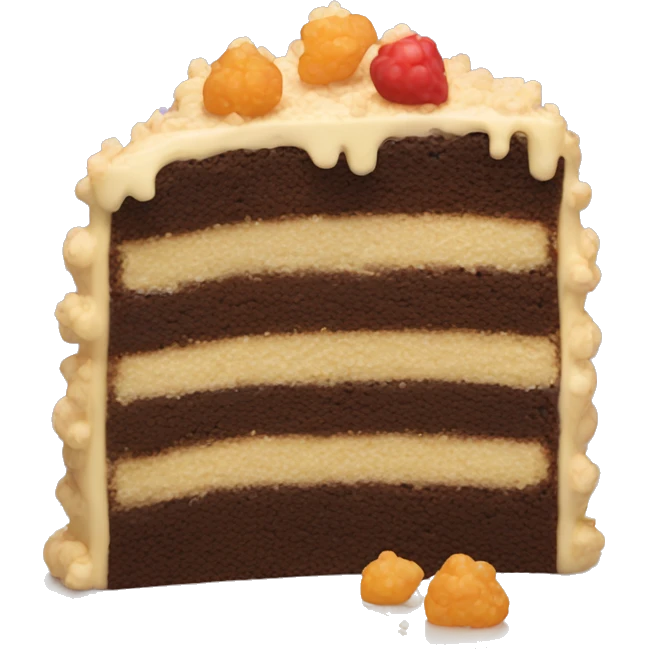 cake with crumbles without fruit emoji