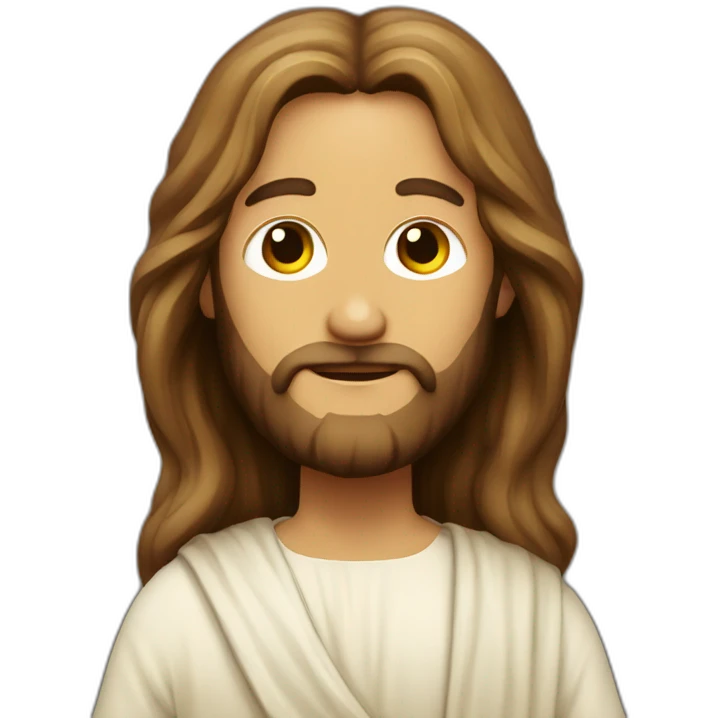 Jesus holding a sigie emoji