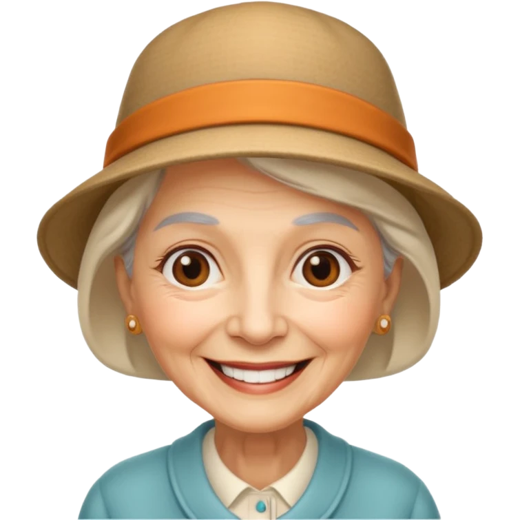 elderly women with hats emoji