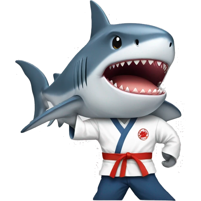 shark wearing karate uniform emoji