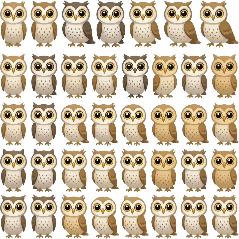 10 little owl baby and 100owl emoji