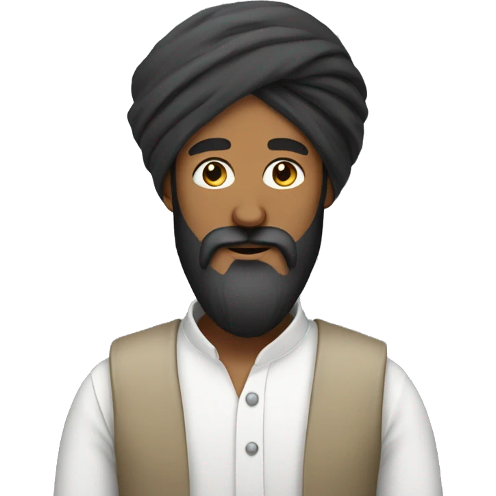 Turban man with long beard emoji