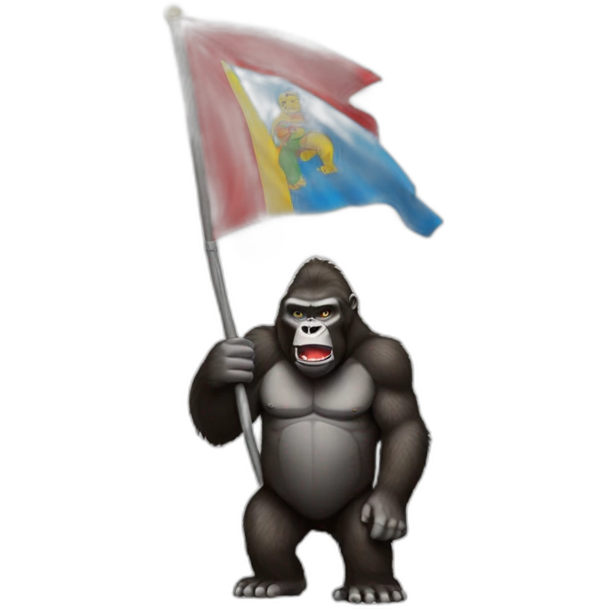 King kong avec le drapeau du congo emoji