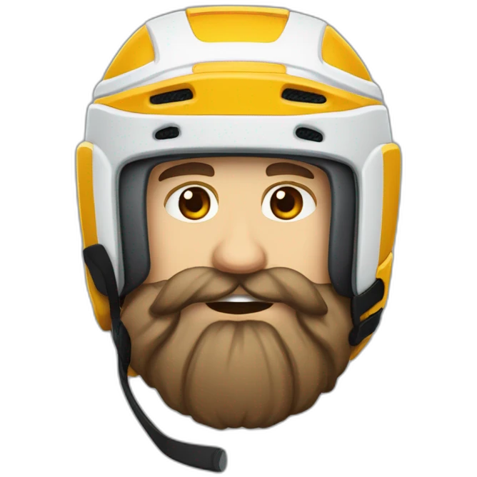 Hockeyeurs barbu avec son casque de hockey et un pansement sur le visage emoji