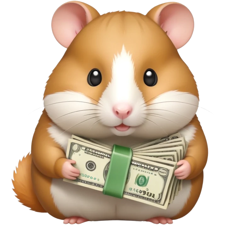 Игрушка хомяк, который любит деньги emoji