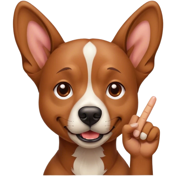 Dog with middle finger emoji