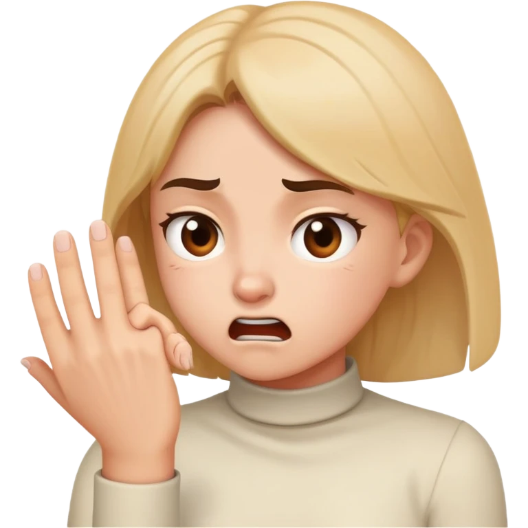 Girl Doing hand choking motion of anger  emoji