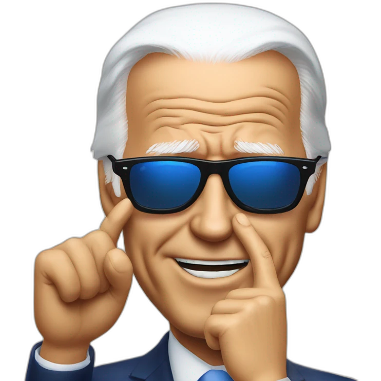 Joe biden snaps Fingers sunglass emoji