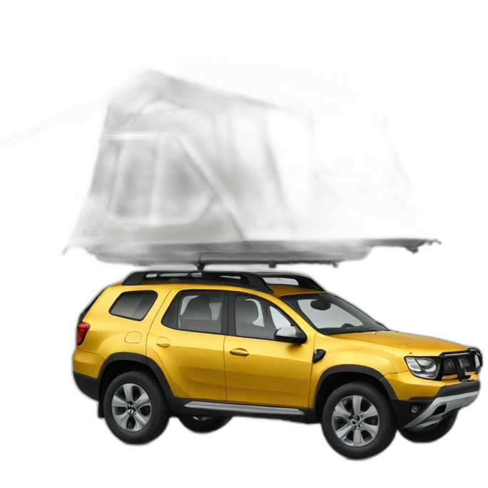 renult Duster with rooftop tent emoji