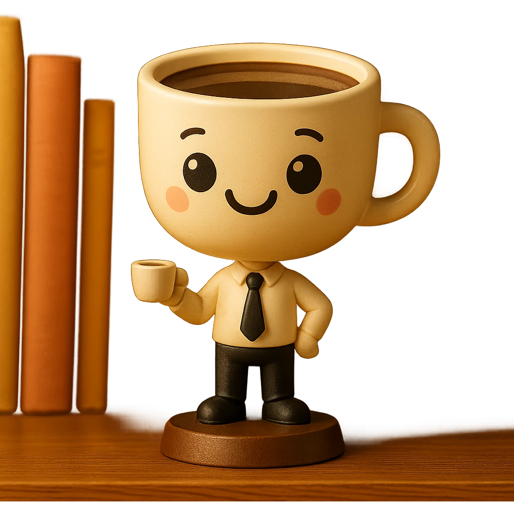 coffee cup with face emoji