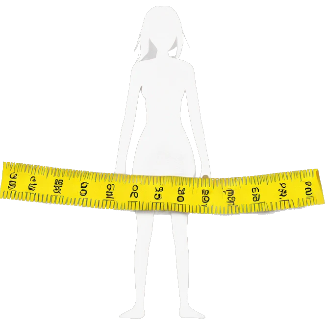 measurement tape around woman's waist emoji
