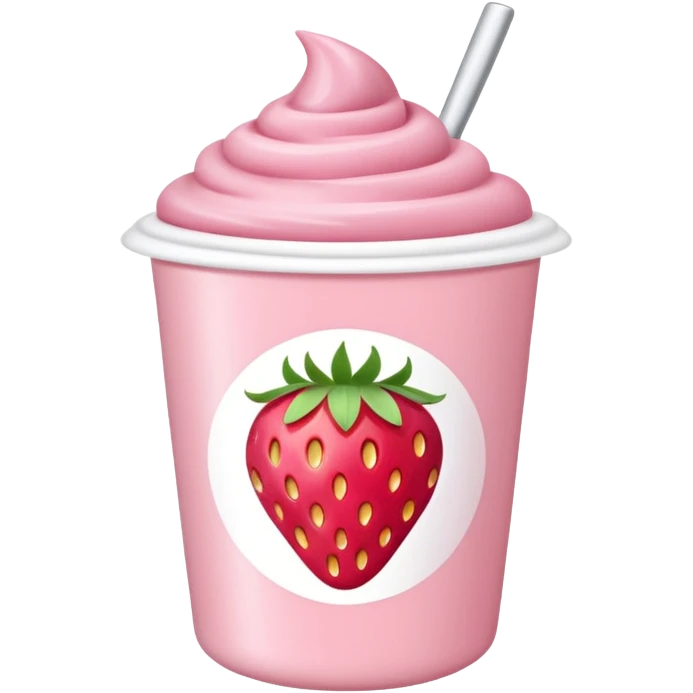  Strawberry Yogurt cup emoji