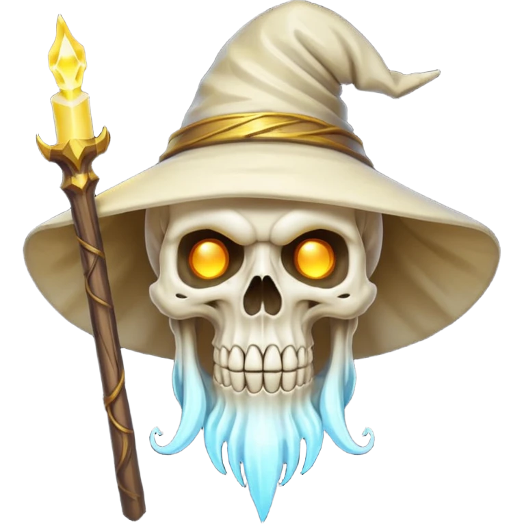 Weird wizard skull emoji