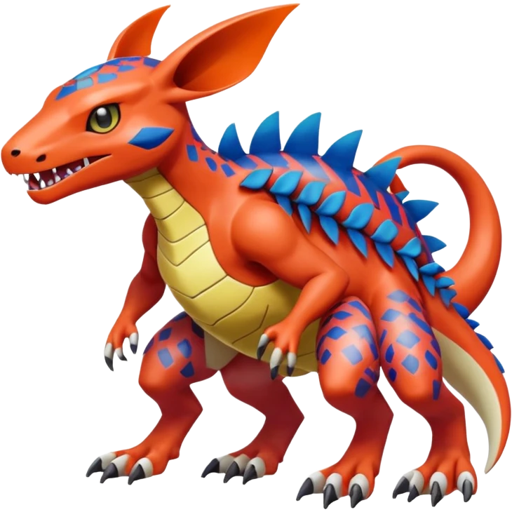  colorful modern Fakémon-Pokémon-Digimon-Vernid-creature (full body) emoji
