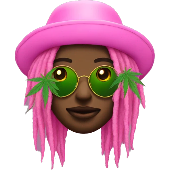 cannabis rasta pink emoji