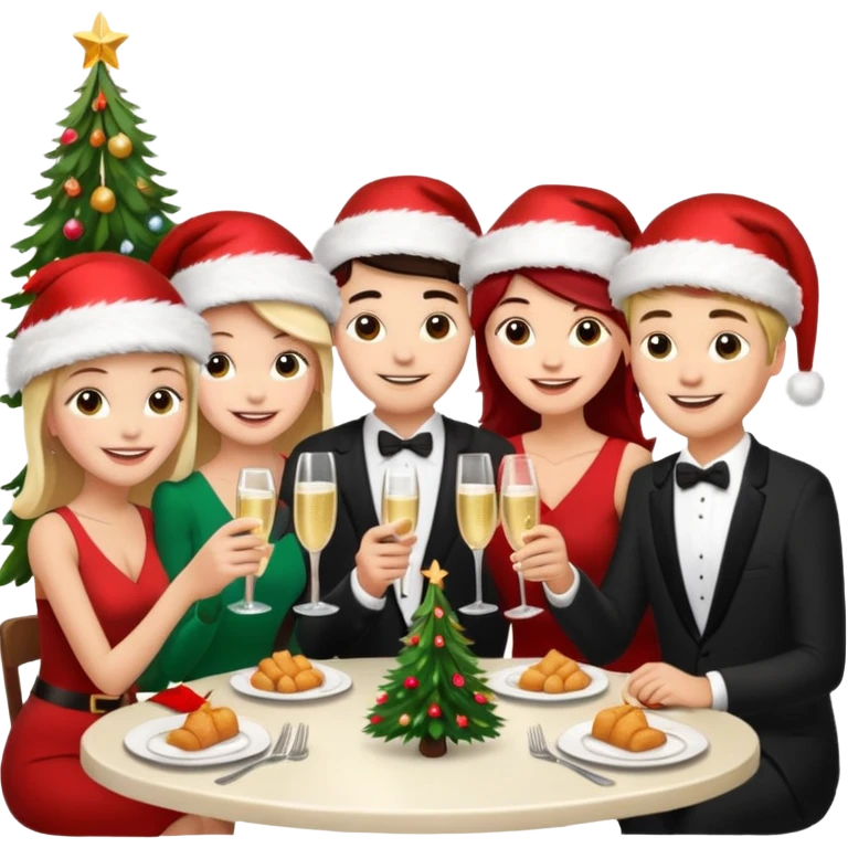 Friends Christmas dinner emoji