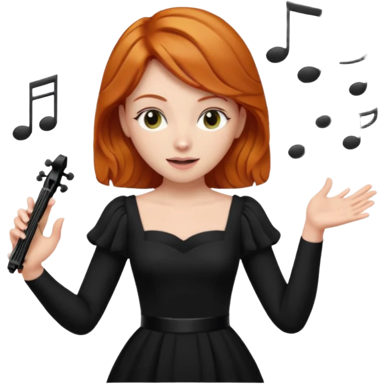 Ginger haired female conducting music emoji