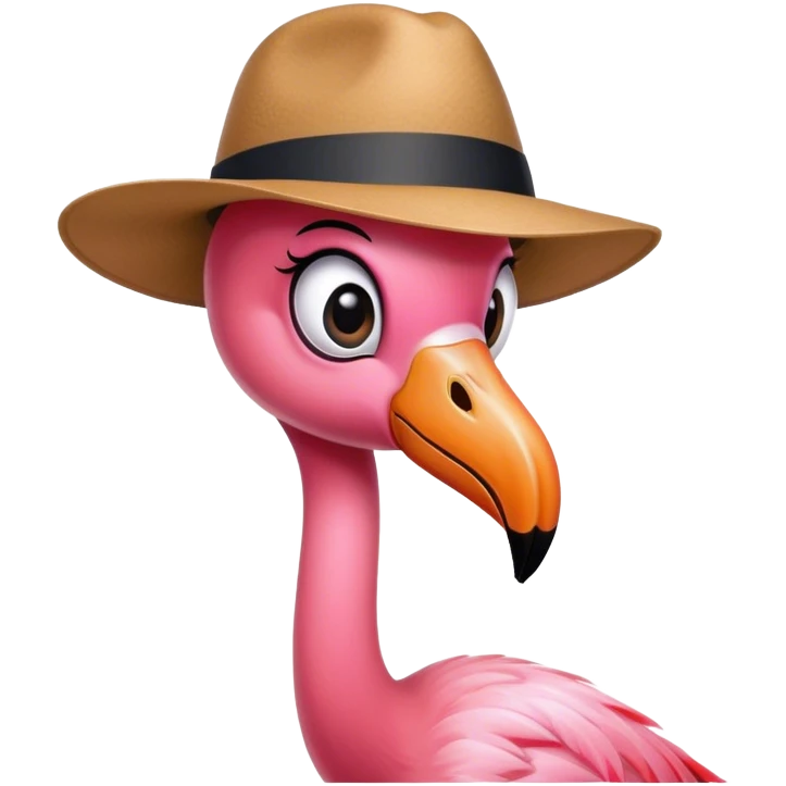Flamingo with Fedora ￼ emoji
