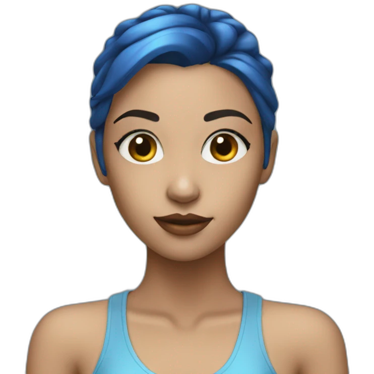 model girl with blue hears emoji