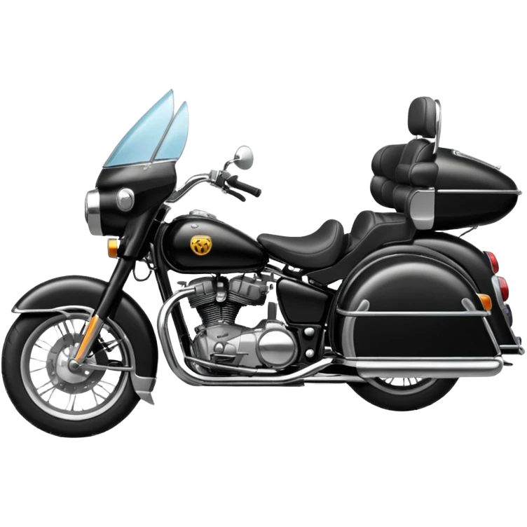 a motorcycle with a sidecar attached to the side  emoji