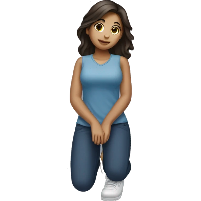 Kneeling brunette girl emoji