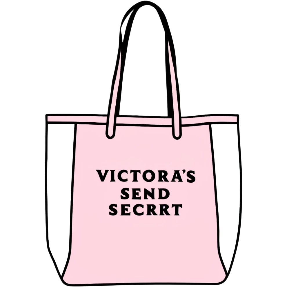 Victoria's Secret tote bag with logo in pink color emoji