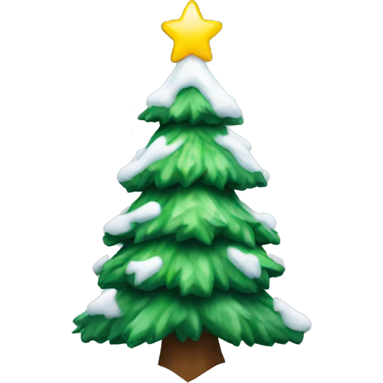 A Christmas tree with snow on top emoji