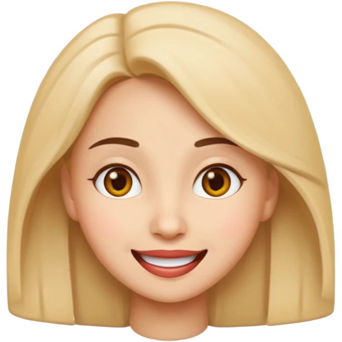 Leyla as a cheerful, expressive emoji character, simple and cute emoji