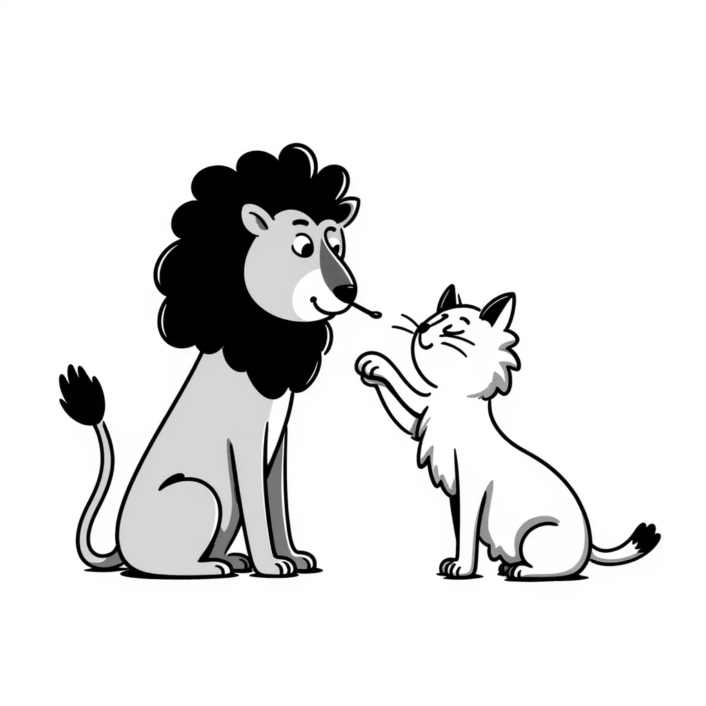 cat and lion emoji