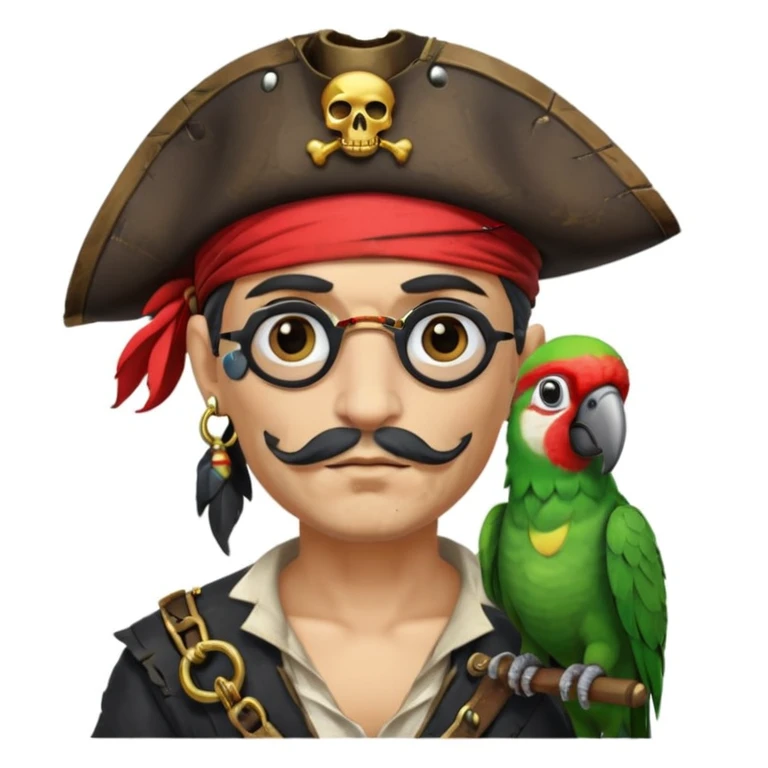 pirate and parrot emoji